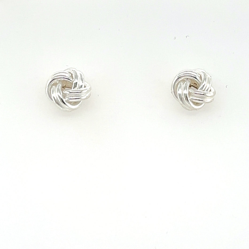 Sterling Silver Knot Earrings Polished 9mm