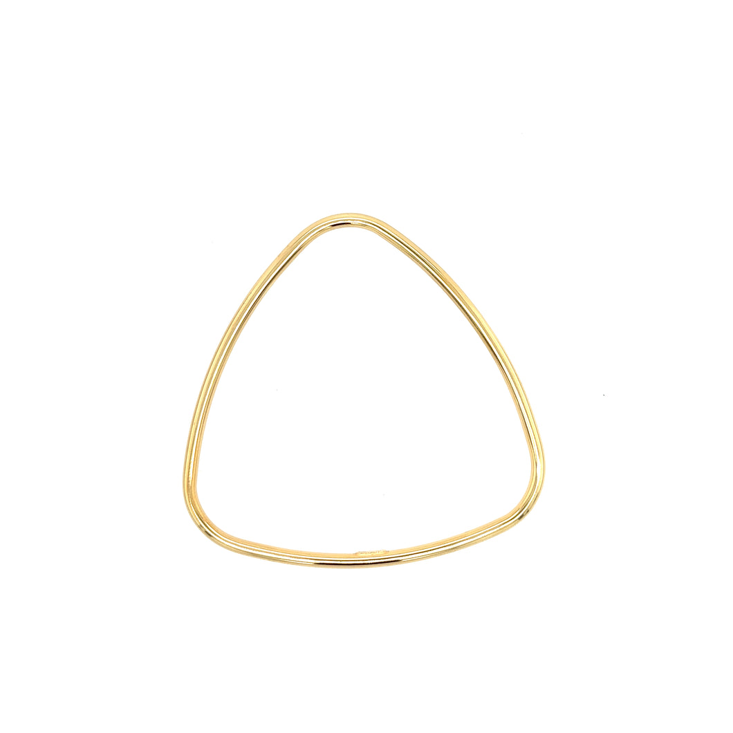 Triangular Yellow Gold Plated Sterling Silver Bangle