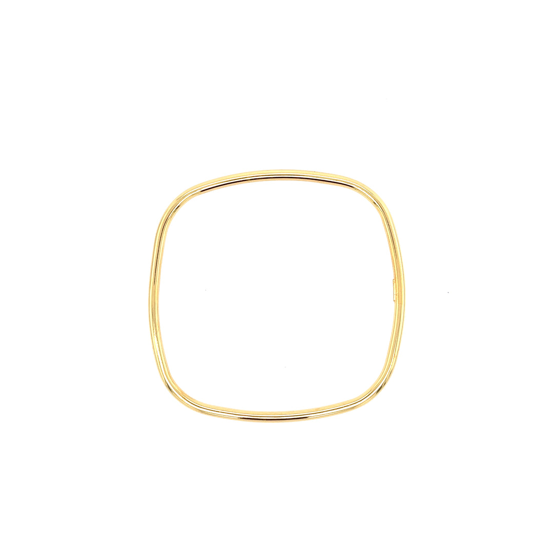 Square Yellow Gold Plated Sterling Silver Bangle