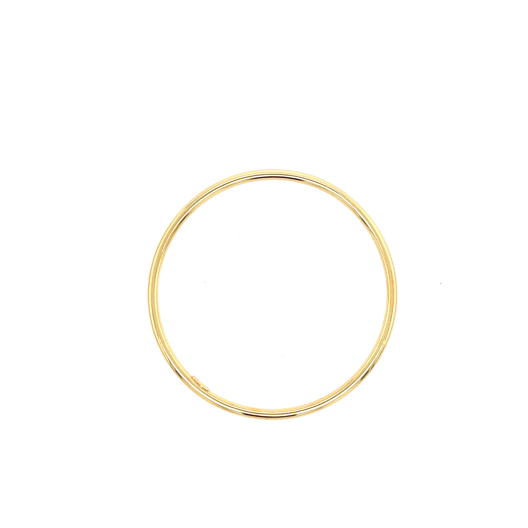 Round Yellow Gold Plated Sterling Silver Bangle