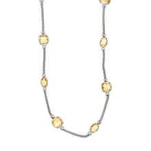 Load image into Gallery viewer, Silver Necklace Interspaced With Citrine
