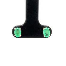 Load image into Gallery viewer, 9ct Yellow Gold Oval Faceted Emerald Stud Earrings
