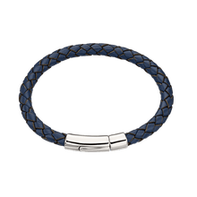 Load image into Gallery viewer, Hugo Boys Navy Leather Bracelet
