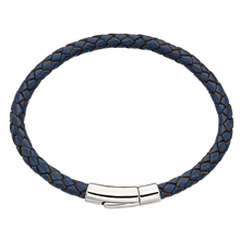 Load image into Gallery viewer, Reed Mens Navy Leather Bracelet
