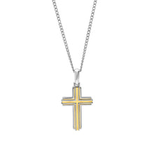 Load image into Gallery viewer, Two Tone Stainless Steel Cross Necklace
