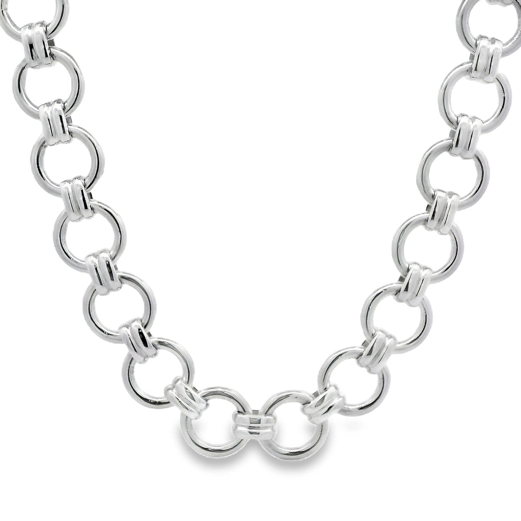 Silver Circles Necklace T-Bar Clasp