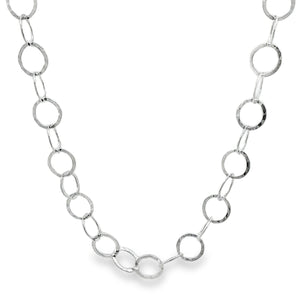 Silver Hammered Circles Necklace