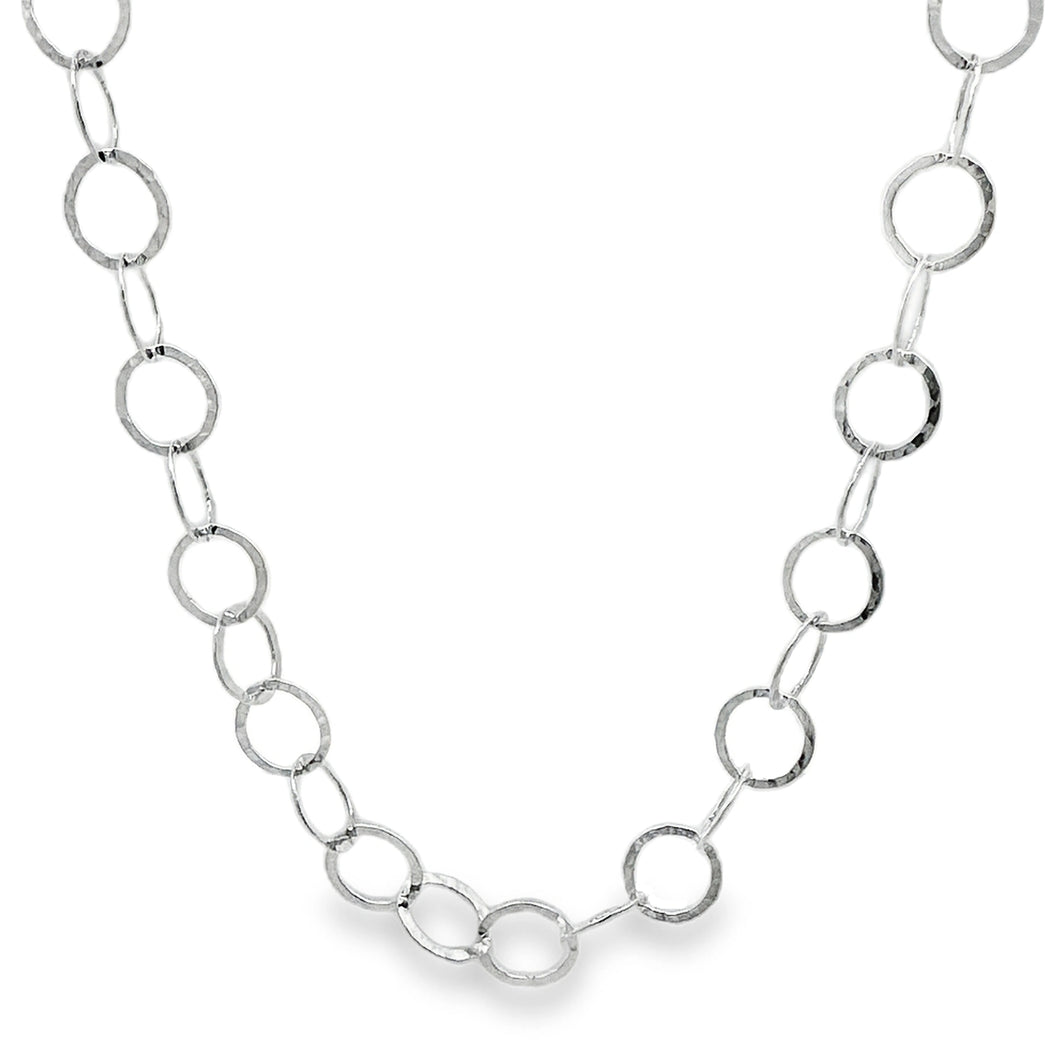 Silver Hammered Circles Necklace