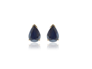 9ct Yellow Gold 7x5mm Pear Shaped Sapphire Earrings