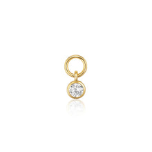Load image into Gallery viewer, Hoop Charm Ghiera Uno - 18K Gold Plated With White Zirconia
