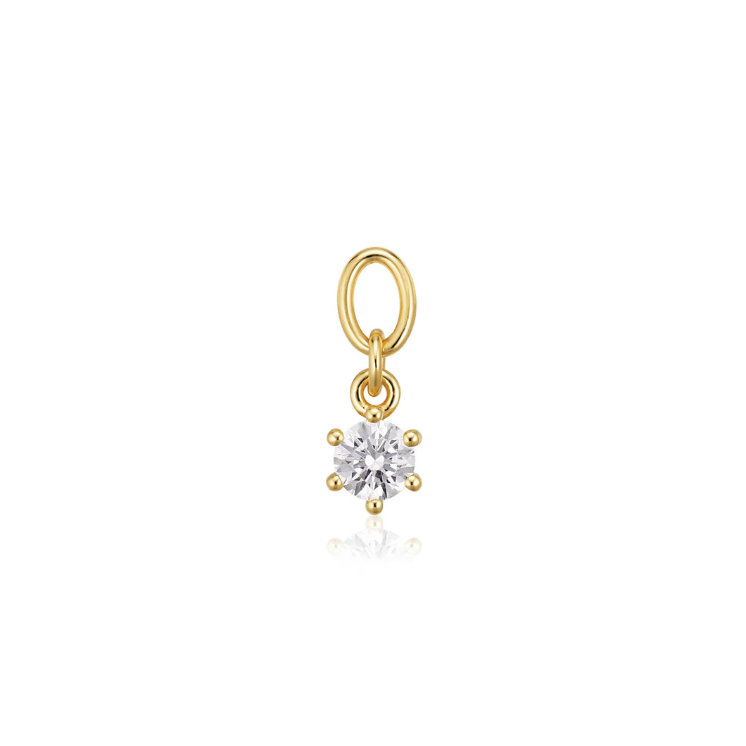 Hoop Charm Circolo Uno - 18K Plated With White Zirconia