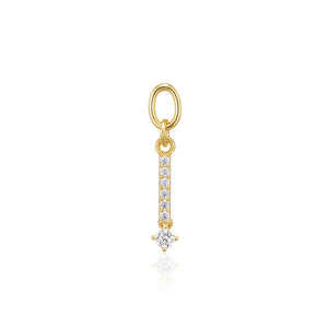 Hoop Charm Circolo Lungo - 18K Plated With White Zirconia