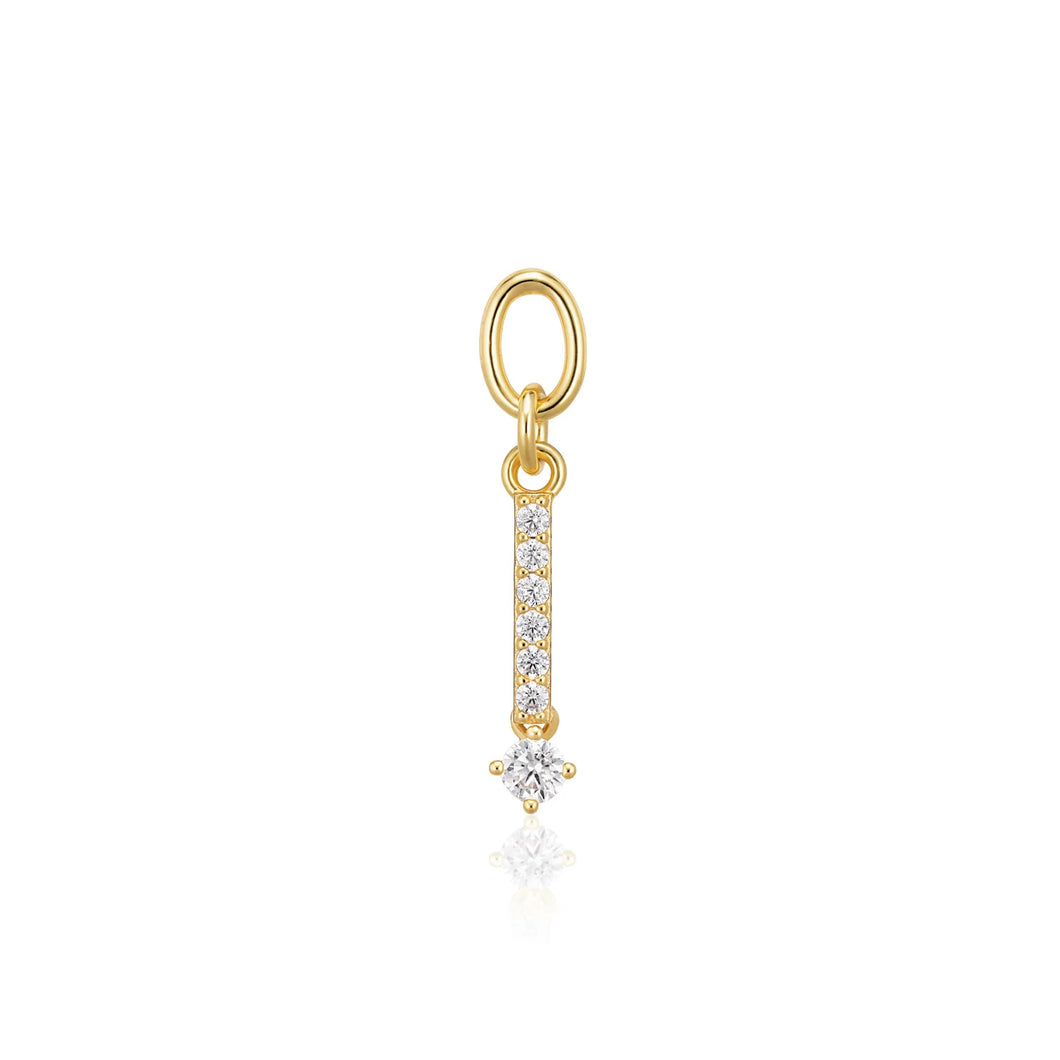 Hoop Charm Circolo Lungo - 18K Plated With White Zirconia