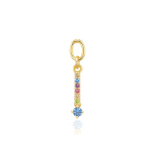 Load image into Gallery viewer, Hoop Charm Circolo Lungo - 18K Plated With Multicoloured Zirconia
