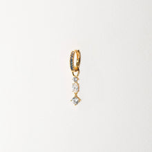 Load image into Gallery viewer, Hoop Charm Pendolo Tre - 18K Plated With White Zirconia
