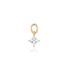 Load image into Gallery viewer, Hoop Charm Lati Quattro - 18K Plated With White Zirconia
