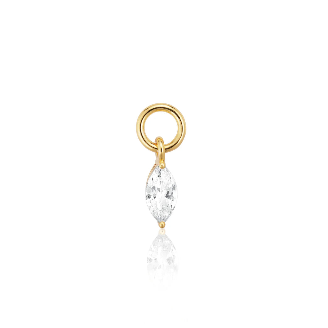 Hoop Charm Occhio - 18K Plated With White Zirconia