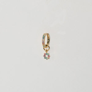 Hoop Charm Sole- 18K Plated With Multicoloured Zirconia
