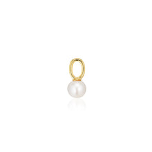 Load image into Gallery viewer, Hoop Charm Perla Uno - 18K Plated With Freshwater Pearl
