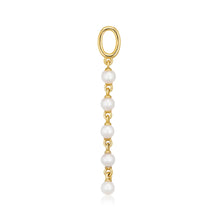 Load image into Gallery viewer, Hoop Charm Perla Cinque - 18K Plated With Freshwater Pearl
