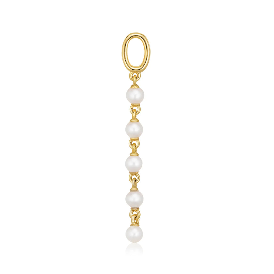 Hoop Charm Perla Cinque - 18K Plated With Freshwater Pearl