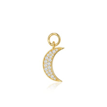 Load image into Gallery viewer, Hoop Charm Luna - 18K Plated With White Zirconia
