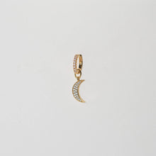 Load image into Gallery viewer, Hoop Charm Luna - 18K Plated With White Zirconia
