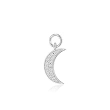 Load image into Gallery viewer, Hoop Charm Luna - With White Zirconia
