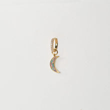 Load image into Gallery viewer, Hoop Charm Luna - 18K Plated With Multicoloured Zirconia
