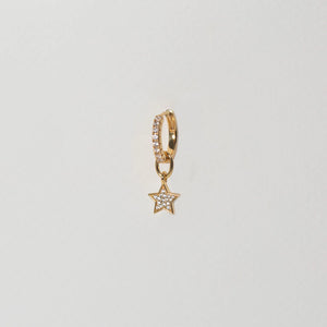 Hoop Charm Stella - 18K Plated With White Zirconia