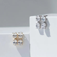 Load image into Gallery viewer, Earrings Ellisse Due Piccolo - 18K Plated With White Zirconia
