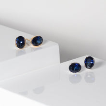 Load image into Gallery viewer, Earrings Ellisse Carezza With Blue Zirconia
