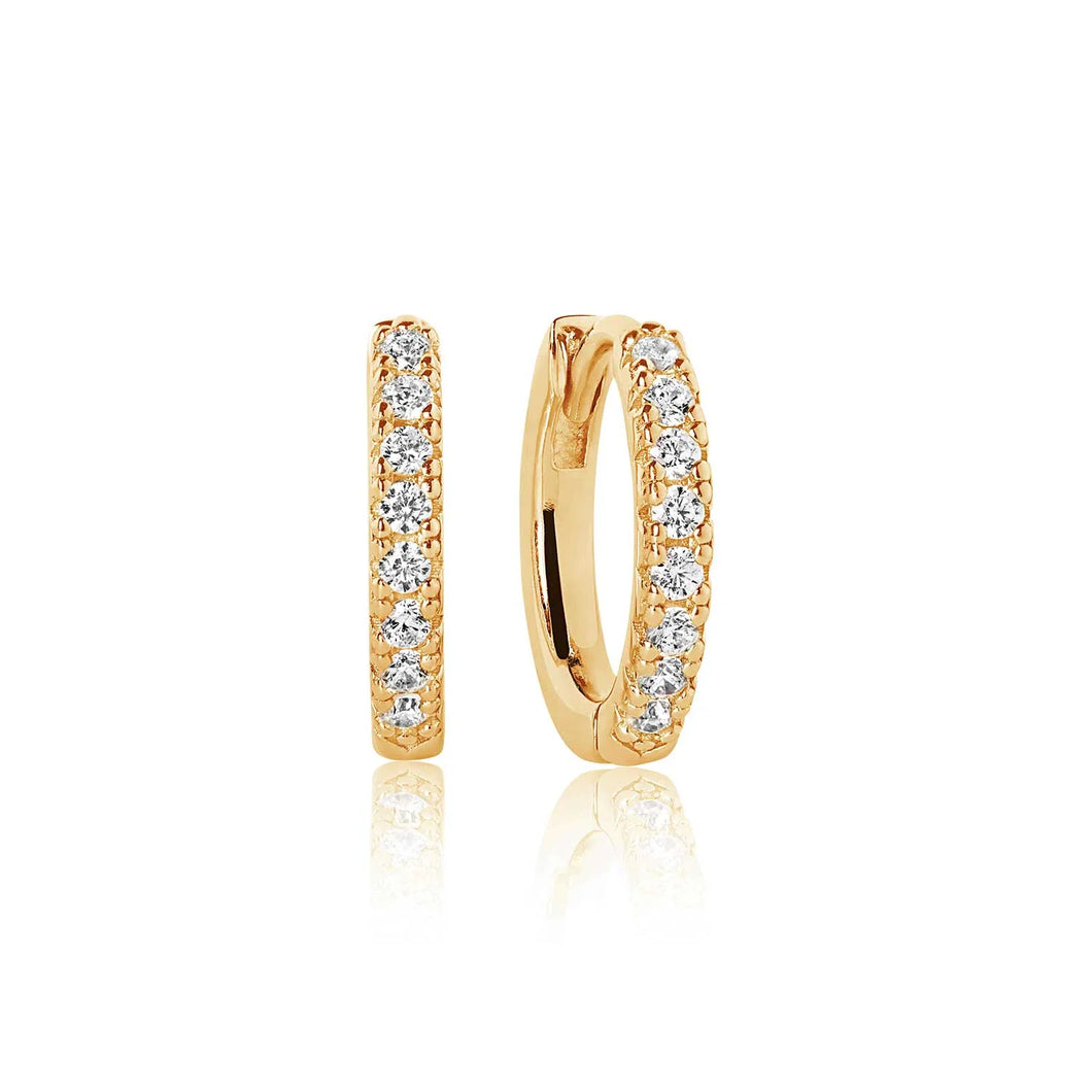 Earrings Ellera Medio - 18K Plated With White Zirconia