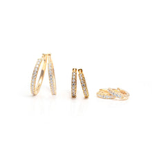 Load image into Gallery viewer, Earrings Ellera Medio - 18K Plated With White Zirconia
