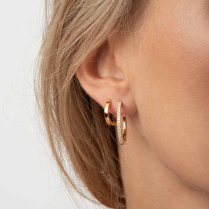 Earrings Ellera Grande - 18K Plated With White Zirconia