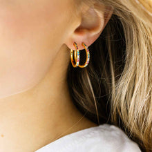 Load image into Gallery viewer, Earrings Ellera Grande - 18K Plated With Multi Coloured Zirconia

