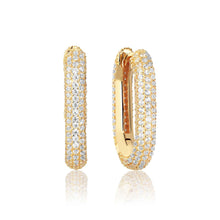 Load image into Gallery viewer, Earrings Capri Medio- 18K Gold Plated With White Zirconia
