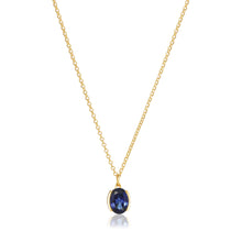 Load image into Gallery viewer, Necklace Ellisse Carezza - 18K Plated With Blue Zirconia
