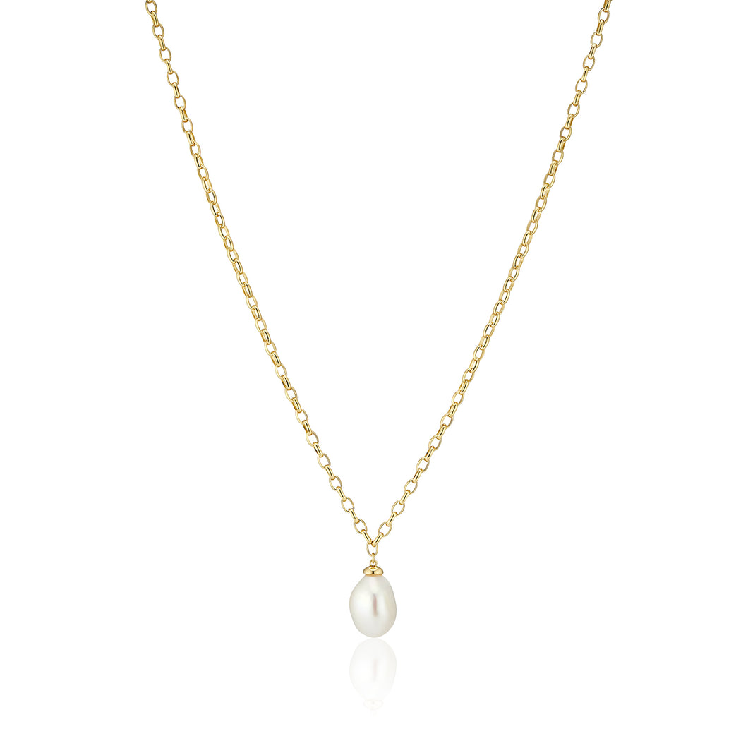 Necklace Padua Uno - 18K Gold Plated With Fresh Water Pearl