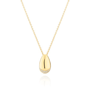 Necklace Goccia - 18K Gold Plated With Clear Zirconia