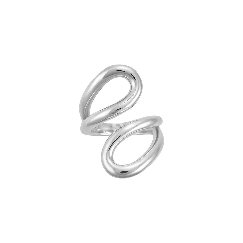 Sterling Silver Double Loop Wide Ring
