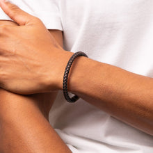 Load image into Gallery viewer, Two Tone Woven Leather Bracelet Brown Tones
