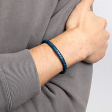 Load image into Gallery viewer, Multi-Tone Woven Leather Bracelet Blue
