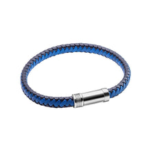Load image into Gallery viewer, Multi-Tone Woven Leather Bracelet Blue
