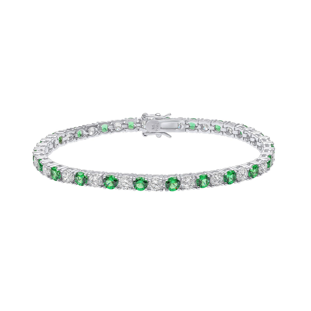 Emerald Green Colour Zirconia Tennis Bracelet