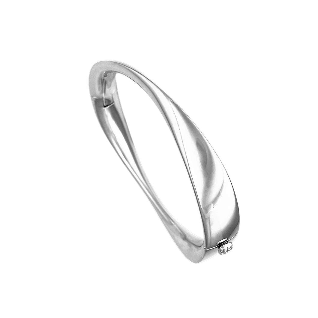 Silver Hinged Twist Bangle