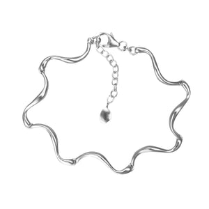 Silver Wave Design Bracelet