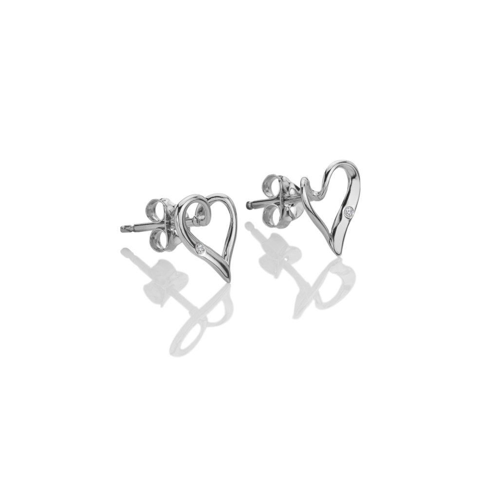 Delicate Pointed Twist Heart Earrings