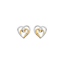 Load image into Gallery viewer, Silver And 18ct Gold Plated Interwoven Heart Earrings
