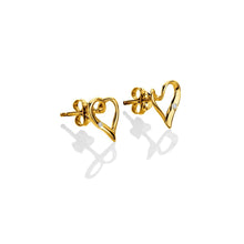 Load image into Gallery viewer, HD X Golden Edit Delicate Pointed Twist Heart Earrings
